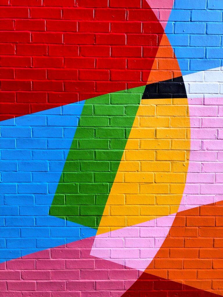 colorful mural on brick wall