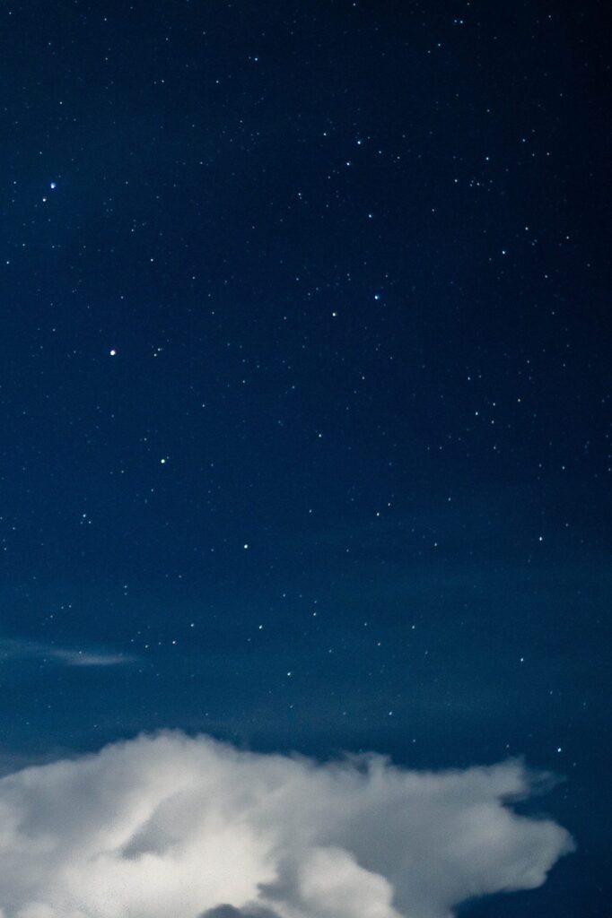 starry sky with cloud