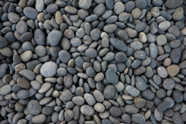 smooth, rounded, gray stones