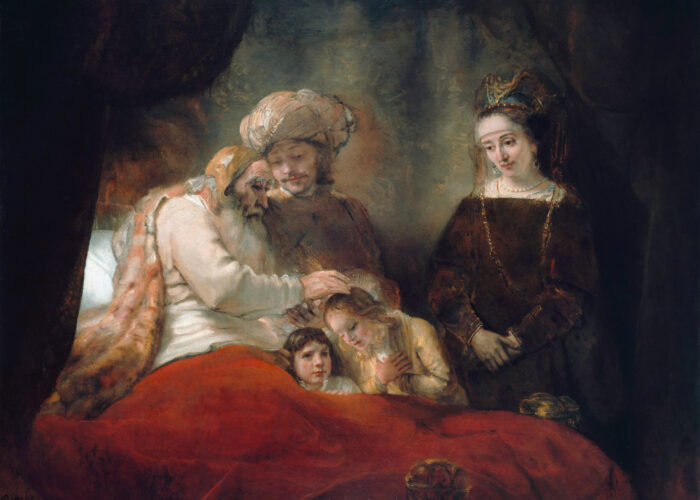 Jacob Blessing Ephraim and Manasseh
*oil on canvas
*173 x 209 cm
*signed b.l.: Rembran[dt] / f. 1656