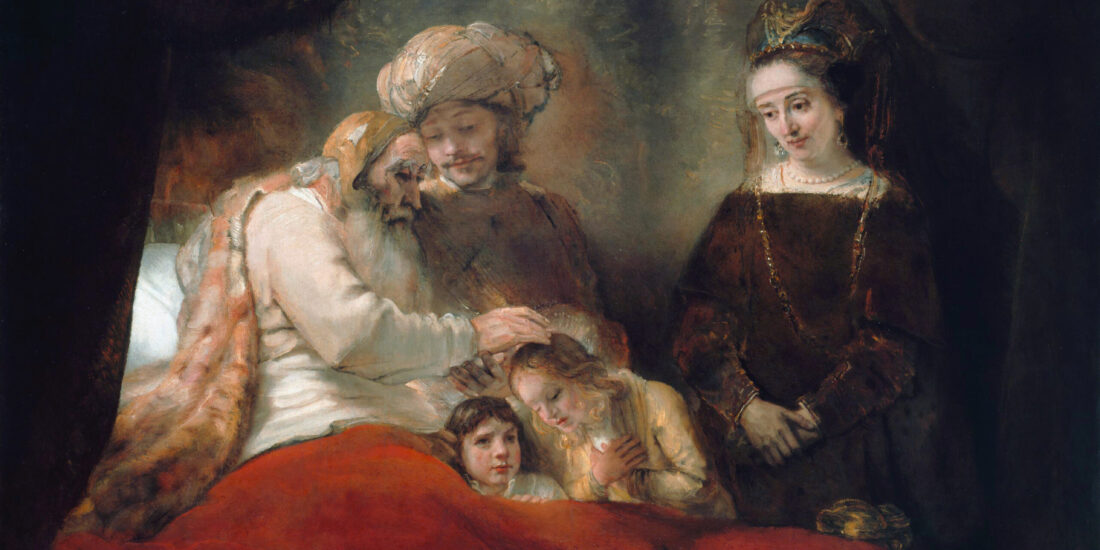 Jacob Blessing Ephraim and Manasseh
*oil on canvas
*173 x 209 cm
*signed b.l.: Rembran[dt] / f. 1656
