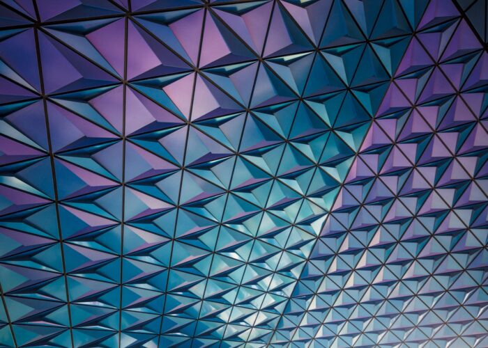iridescent purple and teal geometric pattern