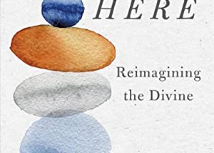 Book cover of God Is Here by Toba Spitzer, featuring watercolor stones stacked in a vertical line.